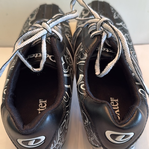 Dexter black and white Joan bowling sneakers heart patten slide rite sole 6 1/2 - Picture 12 of 14